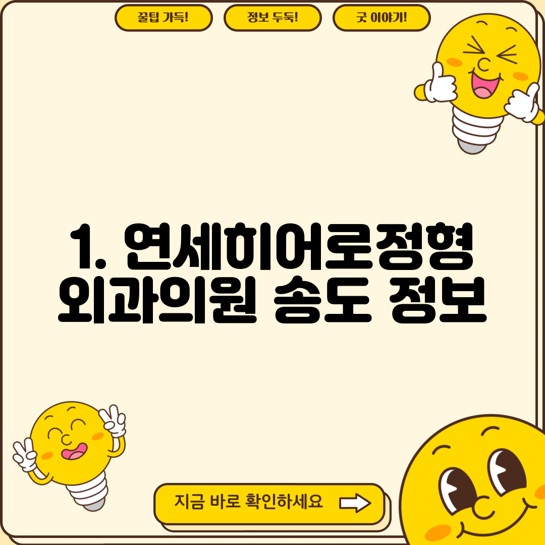 1. 연세히어로정형외과의원 송도 정보