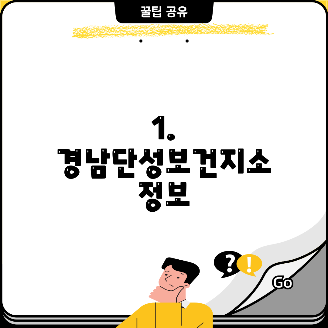 1. 경남단성보건지소 정보