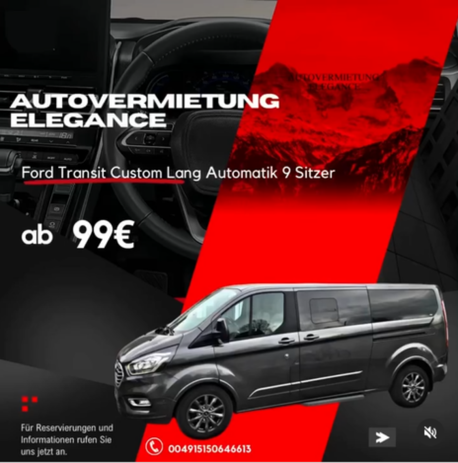 Autovermietung / / Bus Ford Transit Custom Lang 9… Bild 2