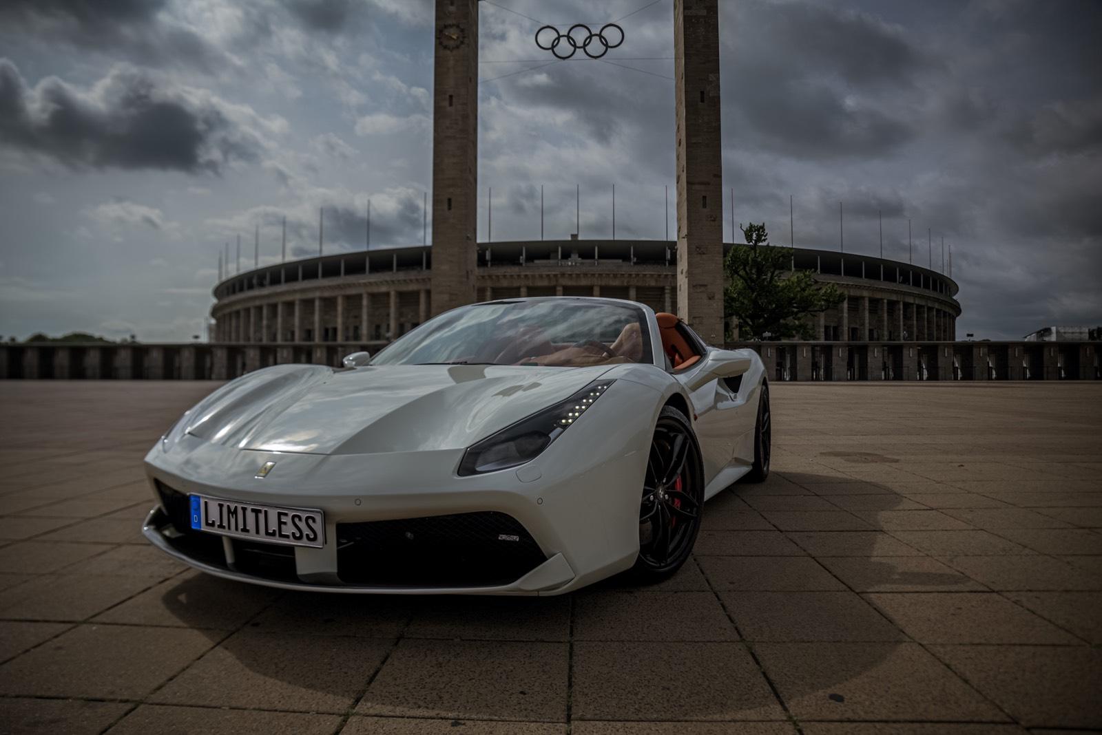 Ferrari 488 Spider mieten Berlin Exot GTS GTB Hochzeitsauto Sportwagen Cabrio Roadster