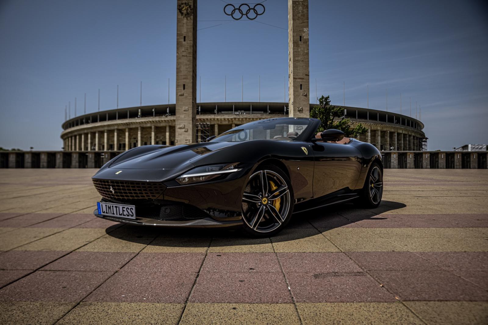 Ferrari Roma Spider 2025 mieten Berlin Cabrio Roadster Exot Sportwagen Hochzeitsauto