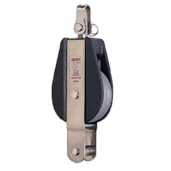 Jednostruki koloturnik s vrtuljkom sa škopcem s osiguračem i vilicom, za uže Ø 10mm Koloturnici za uže 10mm