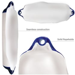 Bokobran Ocean Classic H3 160x560mm, bijela/plava Cilindrični bokobrani 2