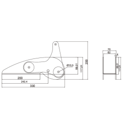 Vodilica sidra s klackalicom za sidra do 10 kg – 330 × 70 × 117 mm Vodilice sidra 2