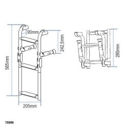 Ljestve na sklapanje, Inox 316, 205x565mm, 1+2 steps Brodske ljestve 2