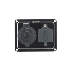 Panel s auto.utičnicom i USB 81x62mm, 12V Paneli