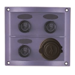 Panel s 3 prekidača i utičnicom, 12 V, siva Paneli