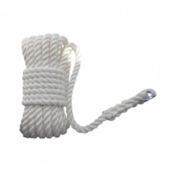 CABO sidreni konop za lanac 12 mm – 30 m, 3-nitni najlon, s nastavkom za lanac (6 mm) Sidreni konopi za lanac – Chain Rode s ...