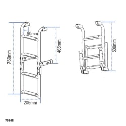 Ljestve na sklapanje, Inox 316, 205x565mm, 2+2 steps Brodske ljestve 2