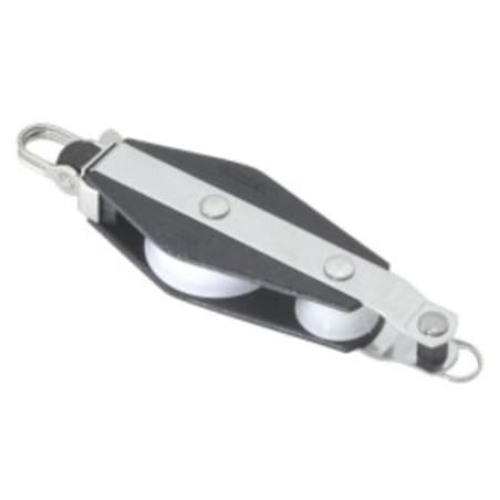 Dvostruki koloturnik sa škopcem s dva položaja i vilicom s osiguračem, okomiti, violinski Koloturnici za uže 8mm, kotačić D34mm