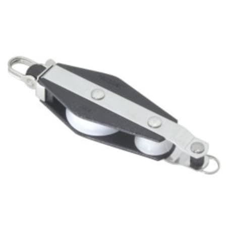 Dvostruki koloturnik sa škopcem s dva pložaja i vilicom s osiguračem, okomiti, violinski Koloturnici za uže 10mm, kotačić D45mm