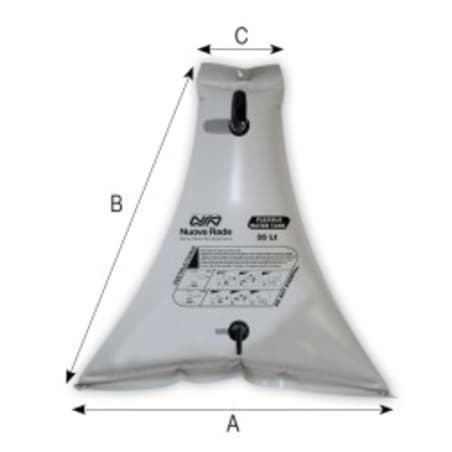 Nuova Rade fleksibilni spremnik pitke vode, trokutasti – 55 l – sivi Fleksibilni spremnici za vodu i dodaci