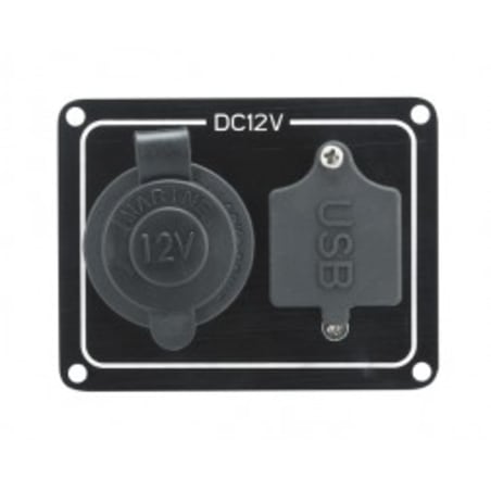 Panel s auto.utičnicom i USB 81x62mm, 12V Paneli