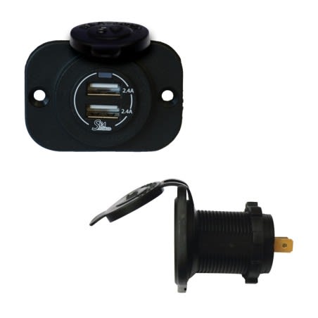 Utičnica 2xUSB, 12/24v, crna Utičnice i utikači