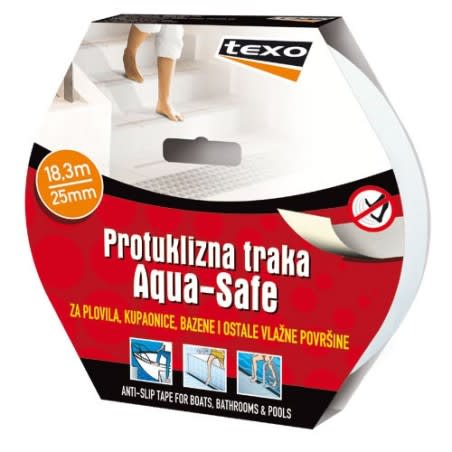 Traka protuklizna Aqua Safe 18,3m x 25 mm (bijela/prozirna) Trake
