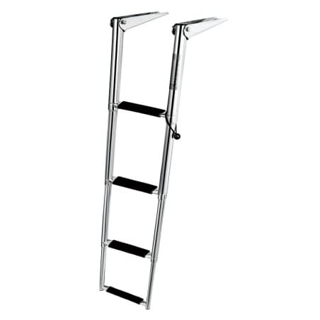 Inox teleskopske stepenice za platformu – 4 gazišta, L1145×W178 mm Teleskopske uvlačive i preklopne stepenice za platformu