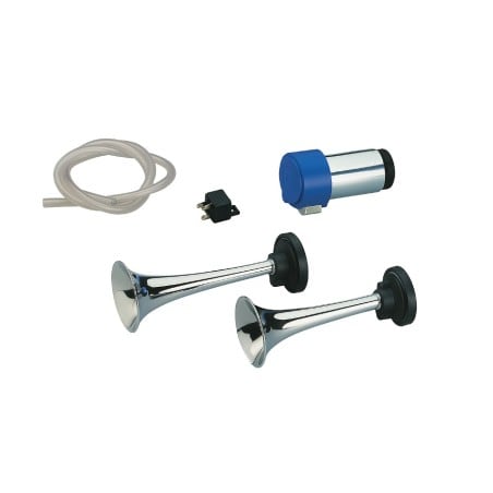 Marco Dvostruka kromirana truba/sirena s kompresorom 24V, 118 dB, 195 mm (CL2) Brodske sirene