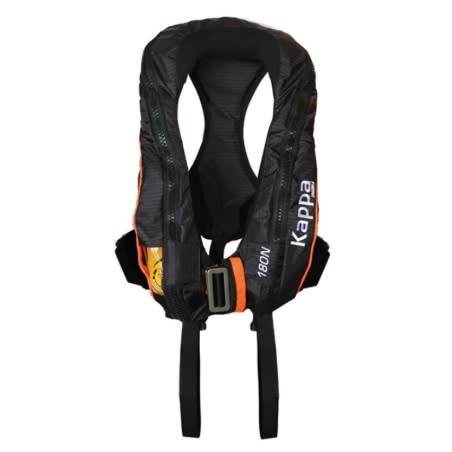 LALIZAS napuhujući prsluk Kappa, 180N, Auto (Hammar MA1), s pojasom (harneš) i dvostrukim krok remenom, za odrasle ISO napuhu...