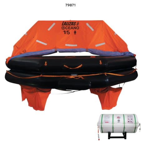 LALIZAS splav SOLAS Oceano, MER, TOB Type, 15 osoba, canister (A) Splavi SOLAS Oceano – Throw-overboard (TOB) Type A