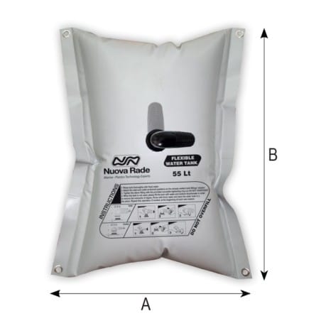 Nuova Rade fleksibilni spremnik pitke vode, pravokutni – 120 l – sivi Fleksibilni spremnici za vodu i dodaci