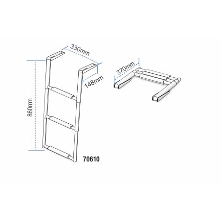 Teleskopske uvlačive i preklopne inox stepenice za platformu – 3 gazišta, L860×W330mm Teleskopske uvlačive i preklopne stepen...