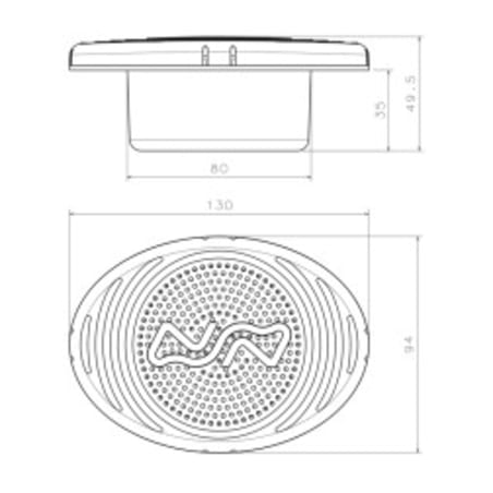 Nuova Rade ugradbena elektromagnetska sirena 12V 1.5A, 100 dB, 80 mm, bijela ASA, UV otporna Brodske sirene