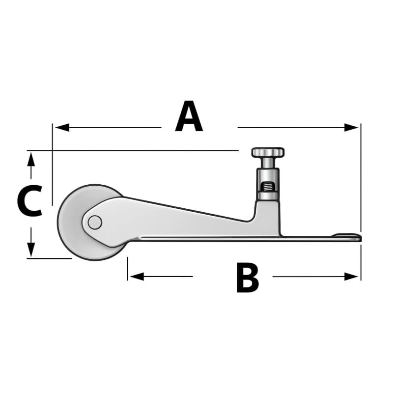Vodilica sidra, lijevana AISI 316, s valjkom i pinom – 205x155x75mm (kratka) Vodilice sidra