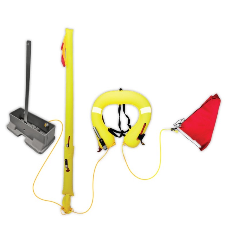 LALIZAS LifeLink MOB sustav – Danbuoy i napuhujuća potkova za spašavanje, sivi LifeLink uže i sigurnosni pojasevi