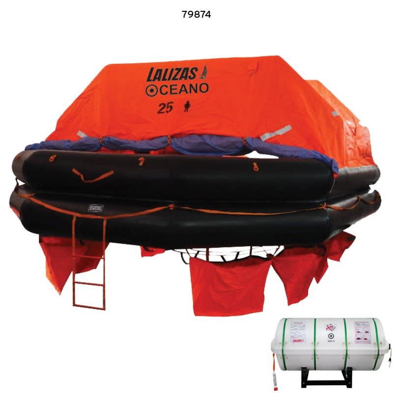 LALIZAS splav SOLAS Oceano, MER, TOB Type, 25 osoba, canister (A) Splavi SOLAS Oceano – Throw-overboard (TOB) Type A