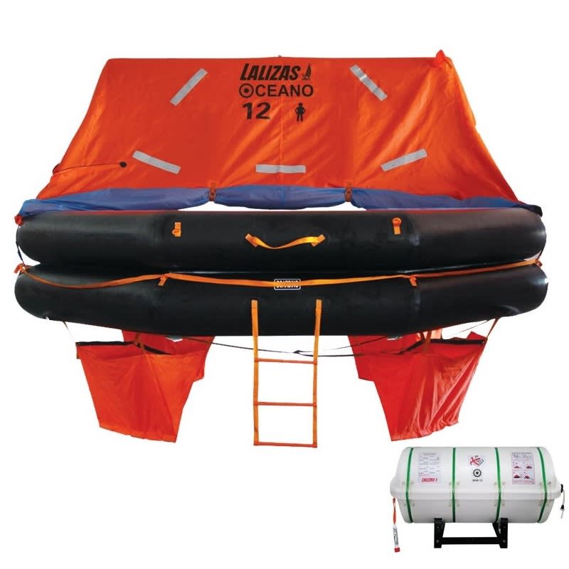 LALIZAS splav SOLAS Oceano, MER, TOB Type, 12 osoba, canister (B) Splavi SOLAS Oceano – Throw-overboard (TOB) Type B