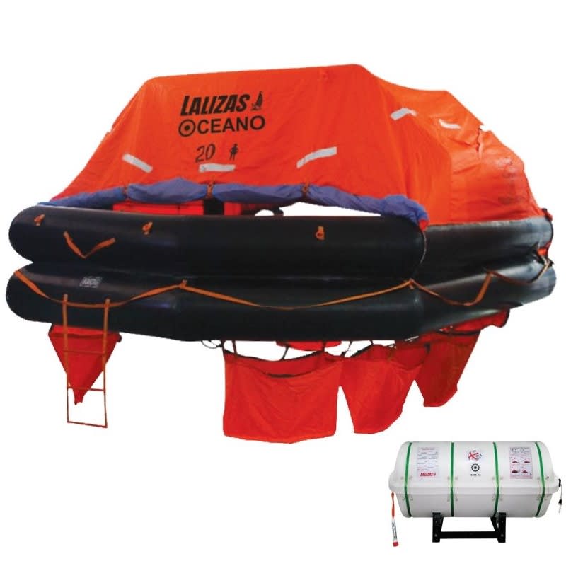 LALIZAS splav SOLAS Oceano, MER, TOB Type, 20 osoba, canister (B) Splavi SOLAS Oceano – Throw-overboard (TOB) Type B