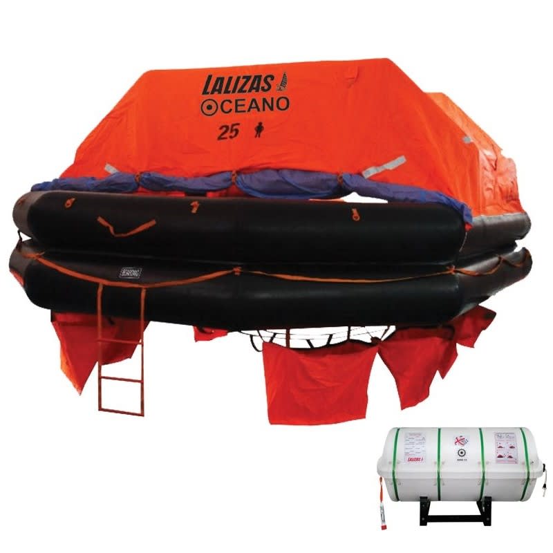 LALIZAS splav SOLAS Oceano, MER, TOB Type, 25 osoba, canister (B) Splavi SOLAS Oceano – Throw-overboard (TOB) Type B