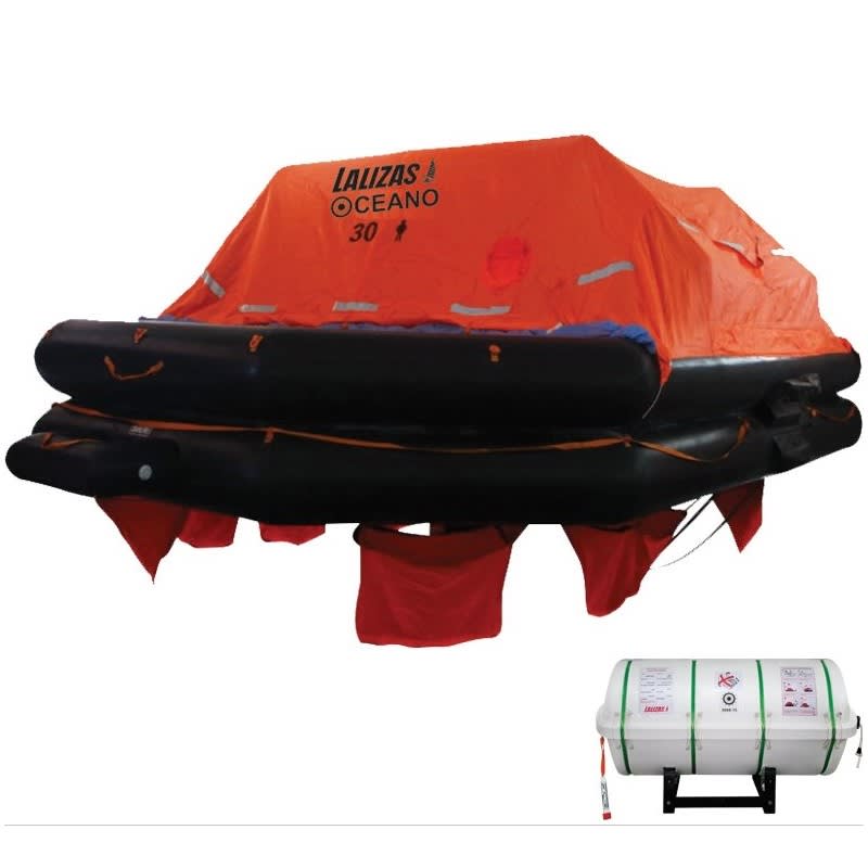 LALIZAS splav SOLAS Oceano, MER, TOB Type, 30 osoba, canister (B) Splavi SOLAS Oceano – Throw-overboard (TOB) Type B