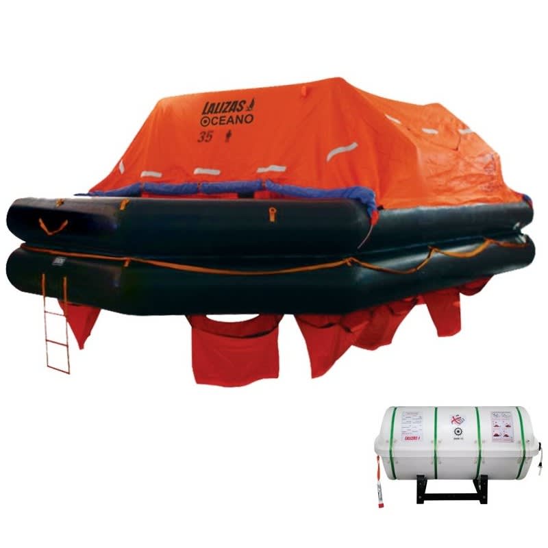 LALIZAS splav SOLAS Oceano, MER, TOB Type, 35 osoba, canister (B) Splavi SOLAS Oceano – Throw-overboard (TOB) Type B