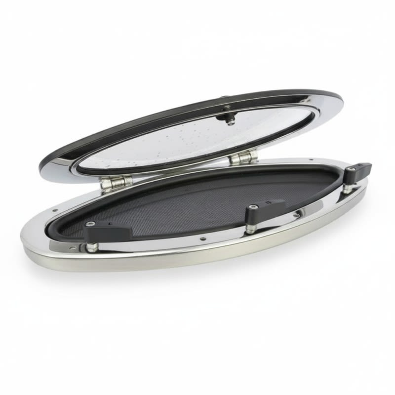Bočni prozor ovalni 460 x 205 mm, otvor ugradnje 414 x 156 mm, Inox AISI 316 Bočni prozori (portlights)