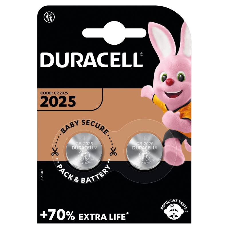 Duracell CR2025 3V litijske baterije (2 kom) Alkalne baterije