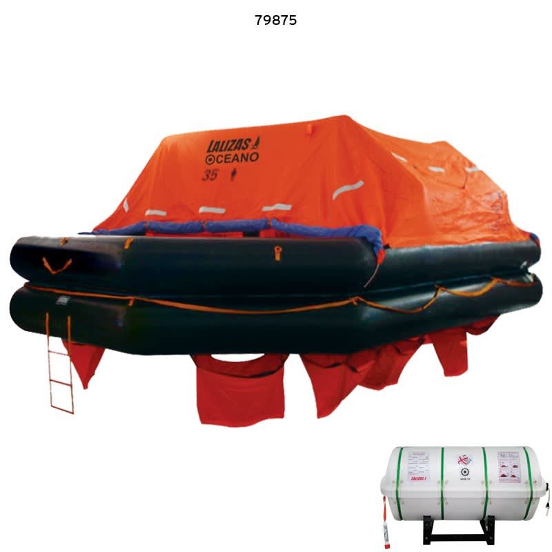 LALIZAS splav SOLAS Oceano, MER, TOB Type, 35 osoba, canister (A) Splavi SOLAS Oceano – Throw-overboard (TOB) Type A