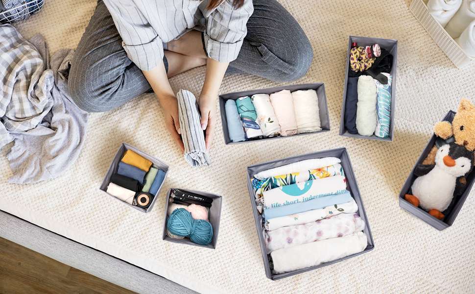 Grey Drawer Organizer - 6set - Simplify Your Life