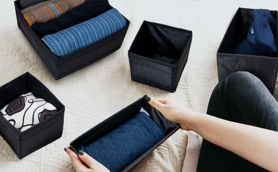 Black Drawer Organizer Set for Neat and Tidy Storage DIYOME