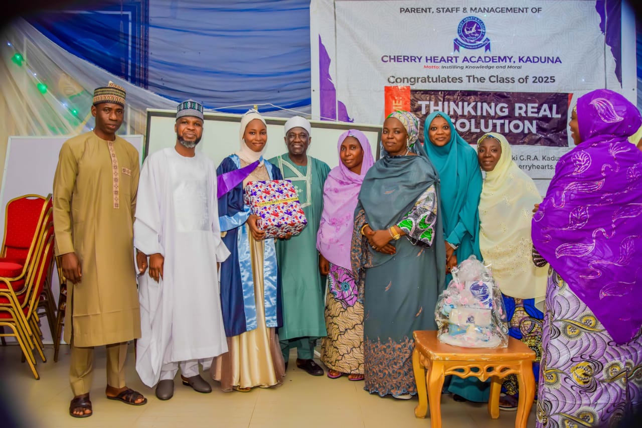 ✨🎓 Cherry Heart Academy Graduation 2025 🎓✨ What a proud and joyful day at Cherry Heart Academy, Kaduna! The Class of 2025 walked the stage with confidence, celebrating years of hard work, resilience, and achievement. Under the theme “Thinking Real Solution”, these bright minds are stepping into the future ready to make a difference. Congratulations to all the graduates—you’ve made your families, teachers, and community proud. Here’s to new beginnings and endless possibilities! 