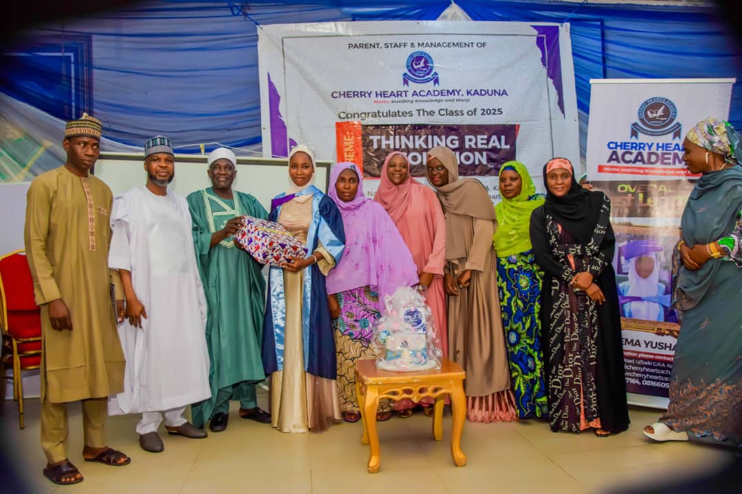 ✨🎓 Cherry Heart Academy Graduation 2025 🎓✨ What a proud and joyful day at Cherry Heart Academy, Kaduna! The Class of 2025 walked the stage with confidence, celebrating years of hard work, resilience, and achievement. Under the theme “Thinking Real Solution”, these bright minds are stepping into the future ready to make a difference. Congratulations to all the graduates—you’ve made your families, teachers, and community proud. Here’s to new beginnings and endless possibilities! 