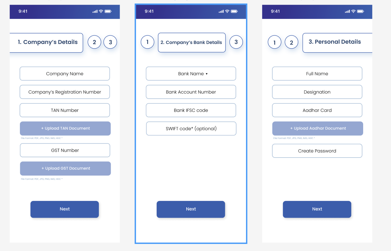 Registration Process Screenshot
