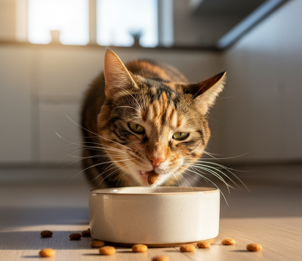 Kediniz Mamasını Neden Yere Döküp Yiyor? Bıyık Yorgunluğu (Whisker Fatigue) Gerçeği ve 5 Çözüm