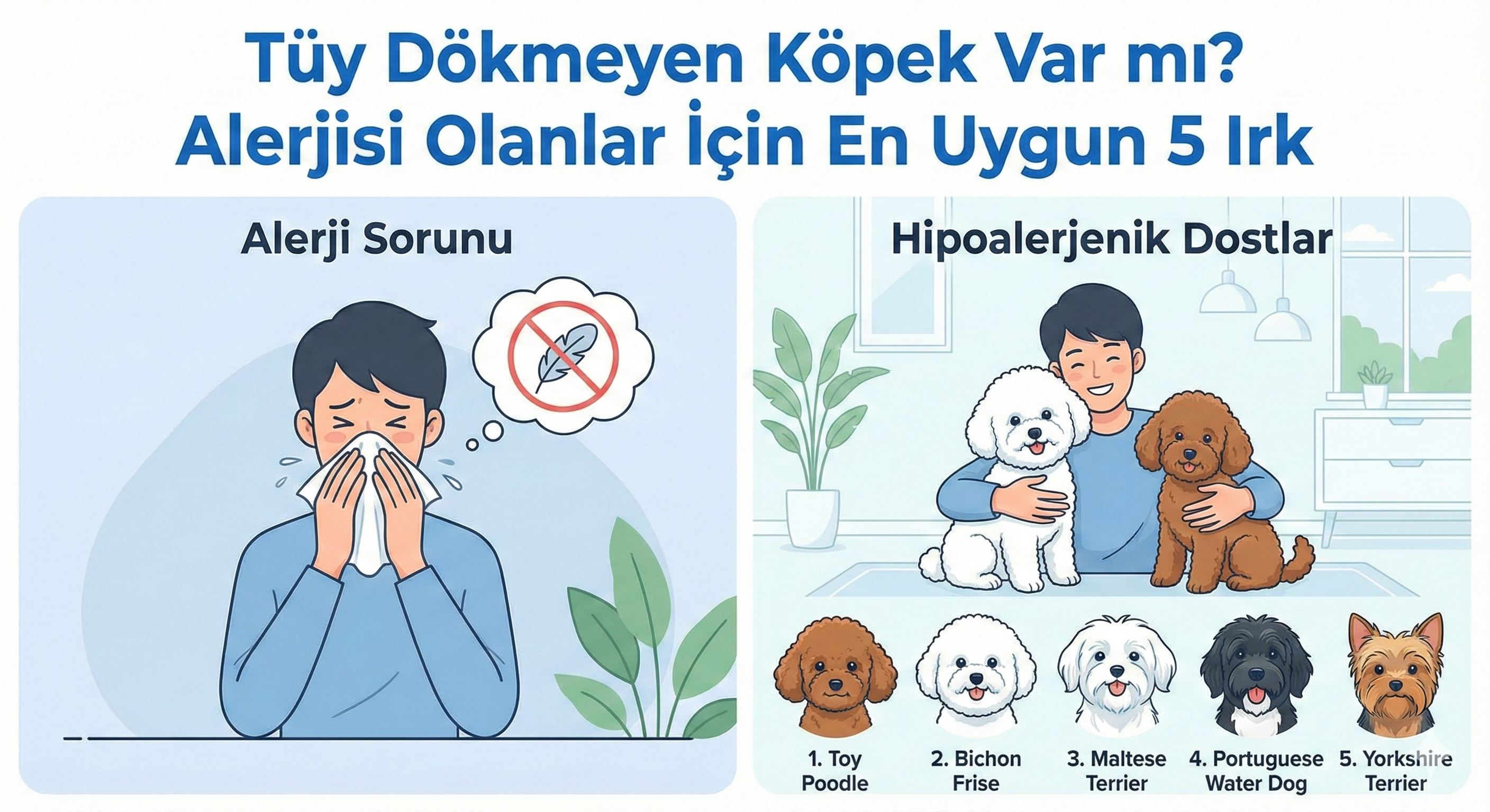 Tüy Dökmeyen Köpek Var mı? Alerjisi Olanlar İçin En Uygun 5 Irk