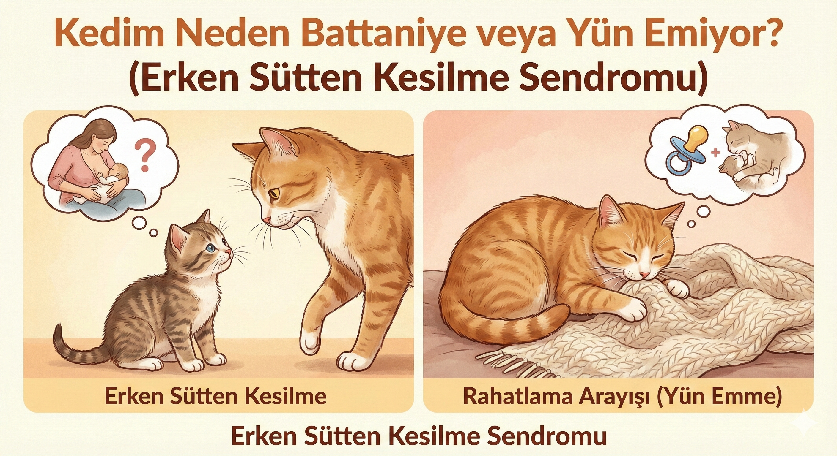 Kedim Neden Battaniye veya Yün Emiyor? Erken Sütten Kesilme Sendromu ve 7 Çözüm Yöntemi