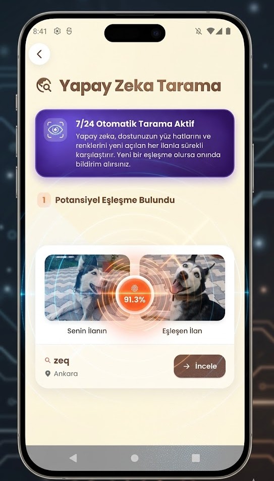 Patify yapay zeka eşleştirme arayüzü