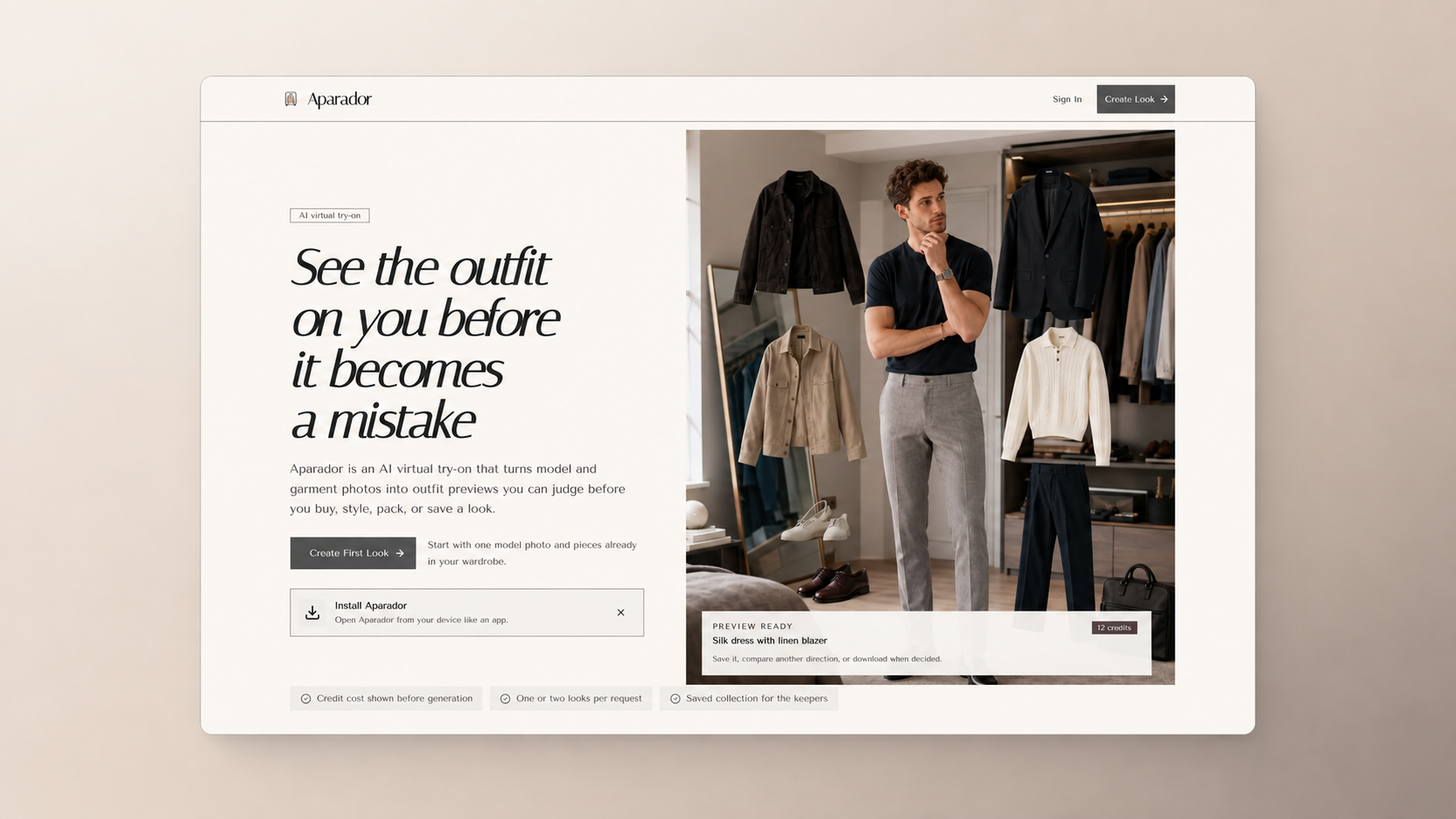 Aparador interface view 1
