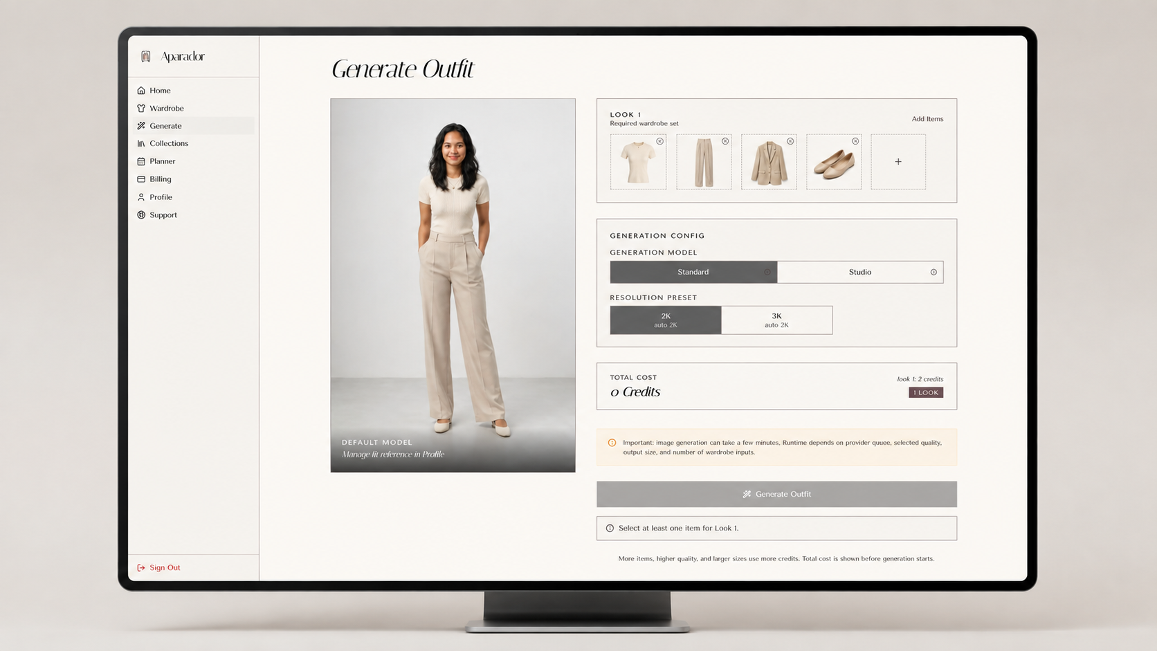 Aparador interface view 5