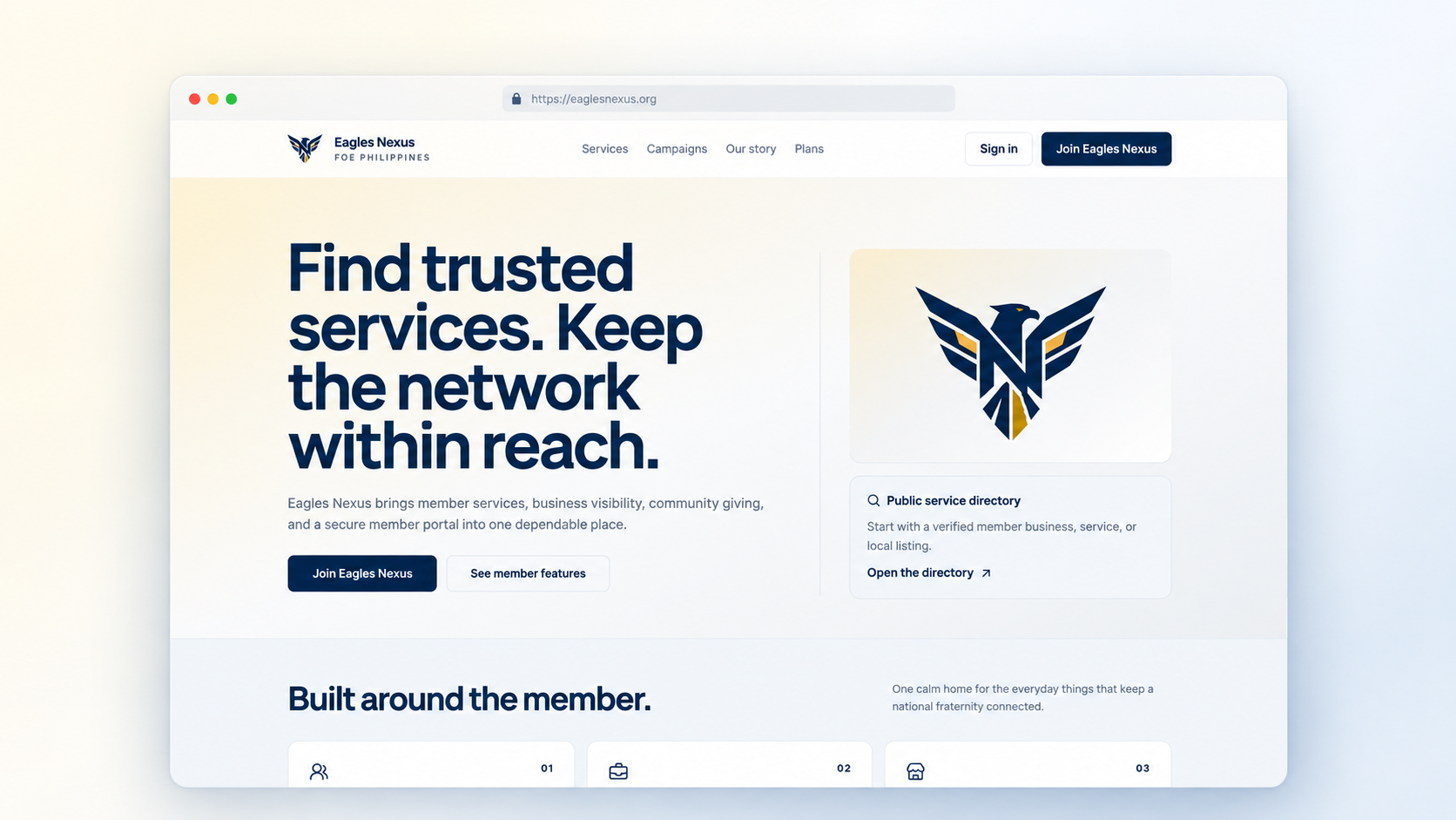 Eagles Nexus interface view 1