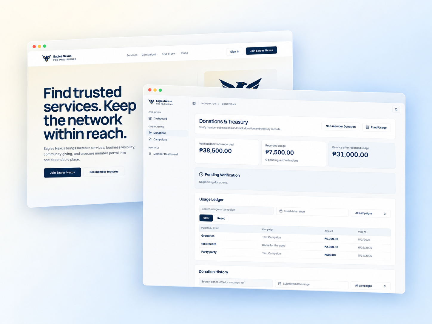 Eagles Nexus interface view 3